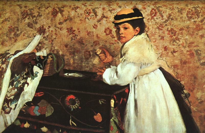 Edgar Degas Portrait of Mademoiselle Hortense Valpincon Sweden oil painting art